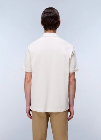 Napapijri E-SMALL BOX SS-NP0A88TQN1J1 Bej Erkek Polo T-Shirt