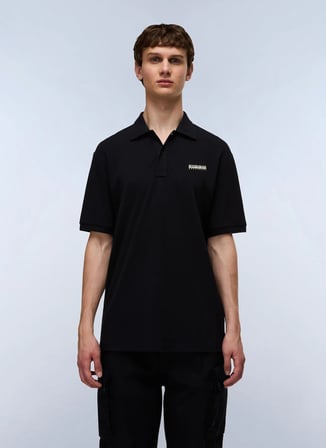 Napapijri E-SMALL BOX SS-NP0A88TQ9411 Siyah Erkek Polo T-Shirt