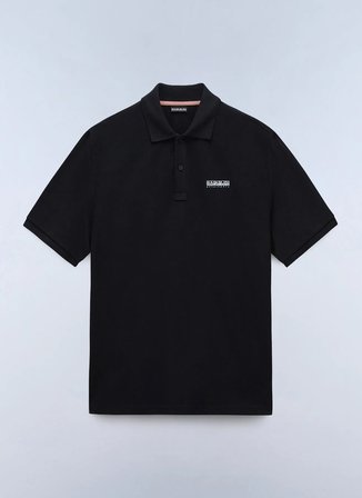 Napapijri E-SMALL BOX SS-NP0A88TQ9411 Siyah Erkek Polo T-Shirt
