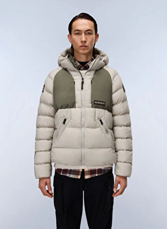 Napapijri NP0A4I1RH641-A-MOESA PUF Gri Düz Erkek Mont