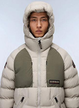 Napapijri NP0A4I1RH641-A-MOESA PUF Gri Düz Erkek Mont