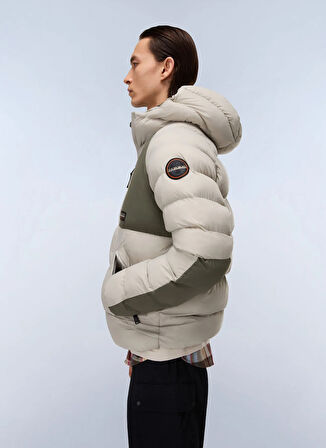 Napapijri NP0A4I1RH641-A-MOESA PUF Gri Düz Erkek Mont