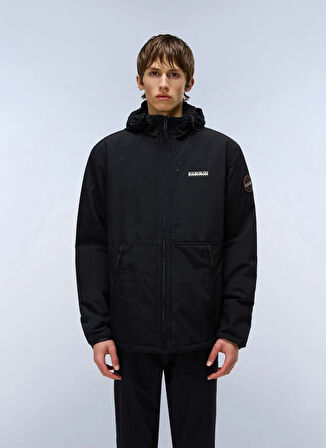 Napapijri NP0A89289411-A-TUNDRA WINT 1 Siyah Standart Düz Erkek Ceket