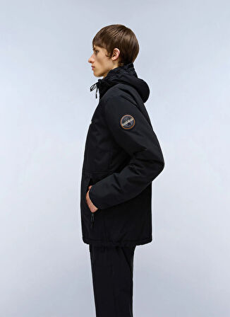 Napapijri NP0A89289411-A-TUNDRA WINT 1 Siyah Standart Düz Erkek Ceket