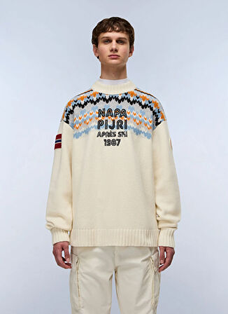 NP0A88YZN1J1-D-FIAMES C Bej Yuvarlak Yaka Standart Fit Erkek Sweatshirt