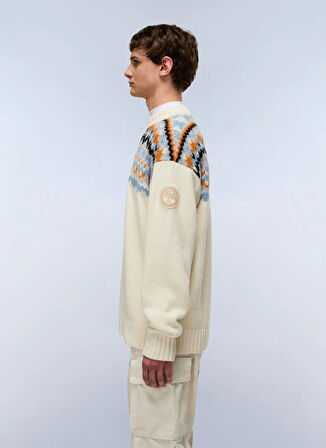 NP0A88YZN1J1-D-FIAMES C Bej Yuvarlak Yaka Standart Fit Erkek Sweatshirt