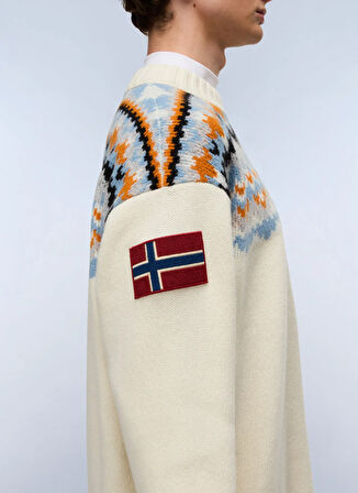 NP0A88YZN1J1-D-FIAMES C Bej Yuvarlak Yaka Standart Fit Erkek Sweatshirt