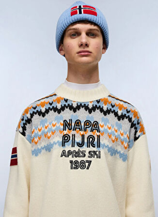 NP0A88YZN1J1-D-FIAMES C Bej Yuvarlak Yaka Standart Fit Erkek Sweatshirt