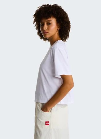 The North Face NF0A8FDHFN41-EVOLUTION SIMPLE DOME Beyaz Yuvarlak Yaka Regular Fit Düz Kadın T-Shirt