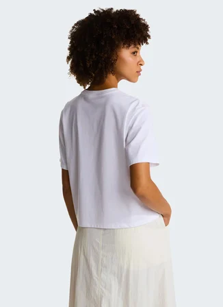 The North Face NF0A8FDHFN41-EVOLUTION SIMPLE DOME Beyaz Yuvarlak Yaka Regular Fit Düz Kadın T-Shirt