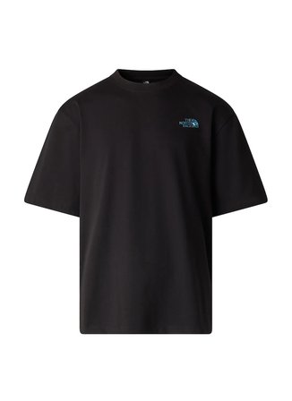 The North Face NF0A8G9WJK31-LIQUID BOX NSE OVERSIZ Siyah Yuvarlak Yaka Regular Fit Düz Erkek T-Shirt