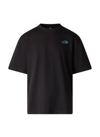 The North Face NF0A8G9WJK31-LIQUID BOX NSE OVERSIZ Siyah Yuvarlak Yaka Regular Fit Düz Erkek T-Shirt