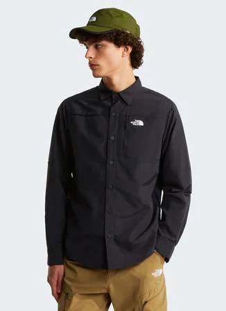 The North Face NF0A8FU5JK31-M SEQUOIA LONG SLEEVE Siyah Regular Fit Düz Erkek Gömlek
