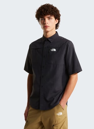 The North Face NF0A8FU6JK31-M SEQUOIA SHORT SLEE Siyah Yuvarlak Regular Fit Baskılı Erkek T-Shirt