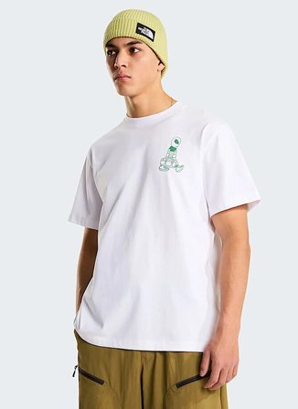 The North Face NF0A8G9GFN41-ALIEN  RELAXED-GRAPHI Beyaz Yuvarlak Yaka Regular Fit Baskılı Erkek T-Shirt