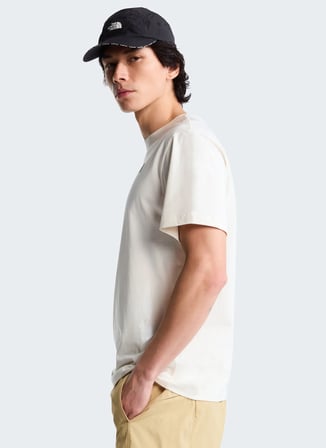 The North Face NF0A8G9PQLI1-M RETRO EARTH RELAXED Beyaz Yuvarlak Yaka  Regular Fit Düz Erkek T-Shirt