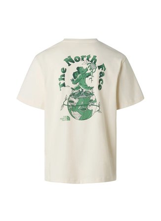 The North Face NF0A8G9PQLI1-M RETRO EARTH RELAXED Beyaz Yuvarlak Yaka  Regular Fit Düz Erkek T-Shirt