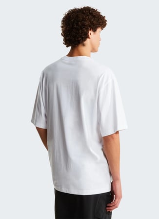 The North Face NF0A8G9UFN41-M LIQUID LOGO OVERSIZE Beyaz Yuvarlak Yaka Regular Fit Düz Erkek T-Shirt
