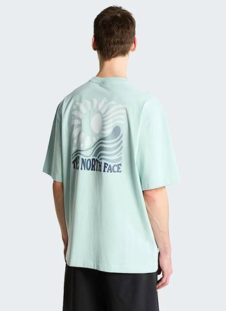 The North Face NF0A8GA0G701-M SUN OVERSIZE-GRAPHIC Mavi Regular Fit Baskılı Erkek T-Shirt