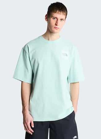 The North Face NF0A8GA0G701-M SUN OVERSIZE-GRAPHIC Mavi Regular Fit Baskılı Erkek T-Shirt