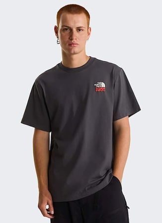 The North Face NF0A8GB2RHI1-M 1966 FLORA RELAXED Gri Yuvarlak Yaka  Regular Fit Baskılı Erkek T-Shirt