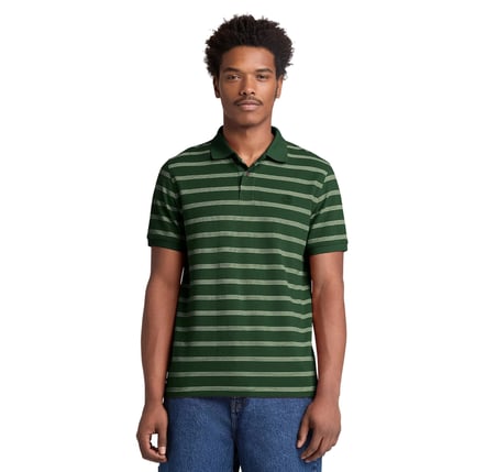 B0A5MJRABS1-R Timberland Mıllers Rıver 4 Rows Stripes Short Sleev Erkek T-Shirt Yeşil