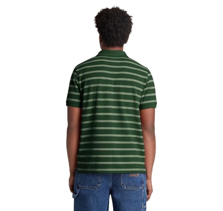 B0A5MJRABS1-R Timberland Mıllers Rıver 4 Rows Stripes Short Sleev Erkek T-Shirt Yeşil