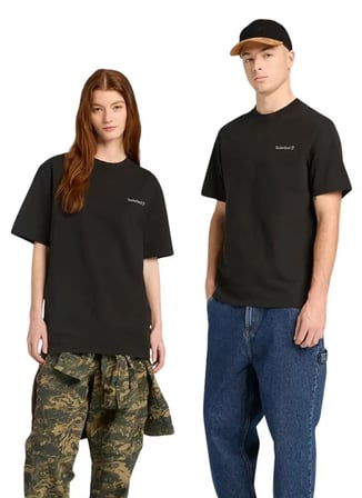 Timberland TB0A5MKY0011-Lake House Graphic Tee Siyah Yuvarlak Yaka Normal Baskılı Erkek T-Shirt
