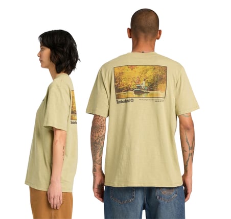 B0A5MPGBQ01-R Timberland Fishing Photo Back Garphic Tee Erkek T-Shirt Haki