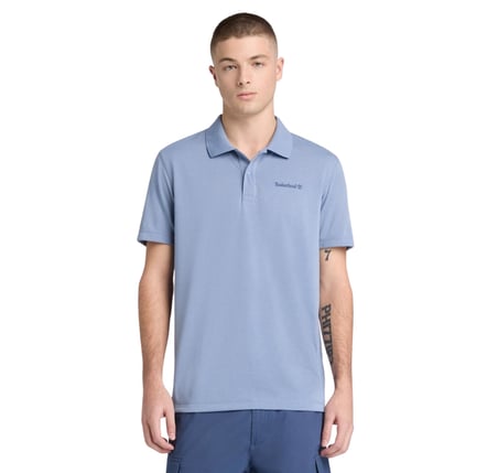 B0A679BB881-R Timberland Quıck-Dry Short Sleeve Polo Erkek T-Shirt Mavi