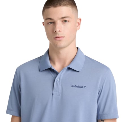 B0A679BB881-R Timberland Quıck-Dry Short Sleeve Polo Erkek T-Shirt Mavi