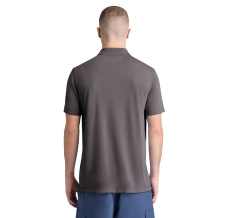 B0A679BW081-R Timberland Quıck-Dry Short Sleeve Polo Erkek T-Shirt Gri