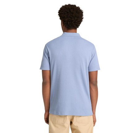 B0A41S5B881-R Timberland Wharf Rıver Waffle Short Sleeve Polo Erkek T-Shirt Mavi