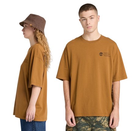 B0A5M8REH21-R Timberland Archive Boot&amp;quot; Tee Erkek T-Shirt Kahve