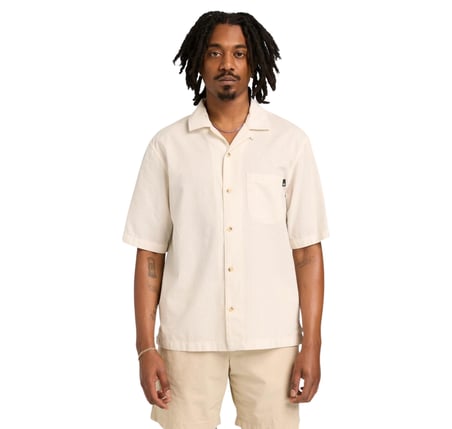 B0A44B5CN01-R Timberland Ss Seersucker Resort Shirt Erkek G&amp;ouml;mlek Krem