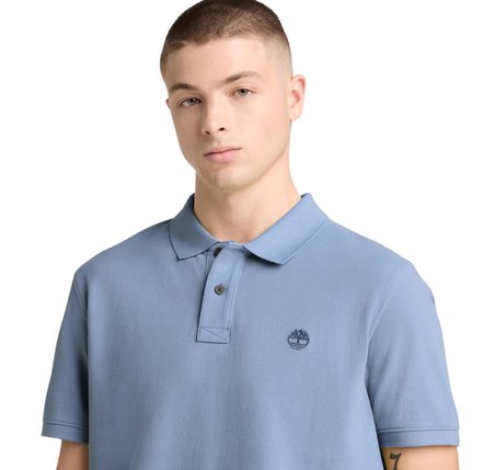 B0A6VDPB881-R Timberland Mıllers Rıver Pique Short Sleeve Polo Erkek T-Shirt Mavi