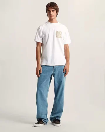 Stretch Stack Crackle SS Tee Erkek Beyaz T-Shirt - VN000SWE