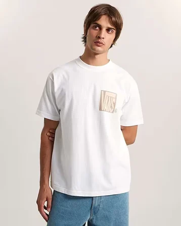 Stretch Stack Crackle SS Tee Erkek Beyaz T-Shirt - VN000SWE