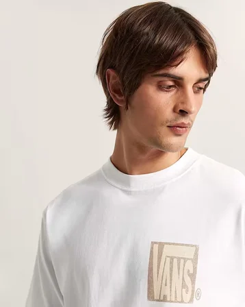 Stretch Stack Crackle SS Tee Erkek Beyaz T-Shirt - VN000SWE