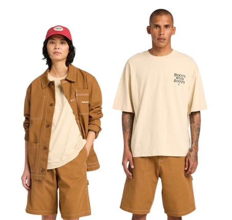 BC0YH332601-R Timberland Short Sleeve &amp;#039;&amp;#039;Timbs On My Feet&amp;#039;&amp;#039; Graphi Erkek T-Shirt Krem