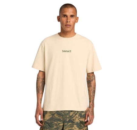 BC0YH352601-R Timberland Short Sleeve &amp;#039;&amp;#039;Triple Tree&amp;#039;&amp;#039; Graphic Tee Erkek T-Shirt Krem