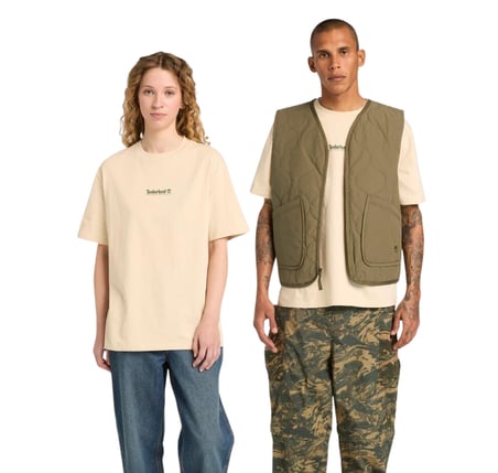 BC0YH352601-R Timberland Short Sleeve &amp;#039;&amp;#039;Triple Tree&amp;#039;&amp;#039; Graphic Tee Erkek T-Shirt Krem