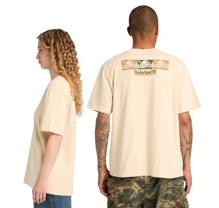 BC0YH352601-R Timberland Short Sleeve &amp;#039;&amp;#039;Triple Tree&amp;#039;&amp;#039; Graphic Tee Erkek T-Shirt Krem