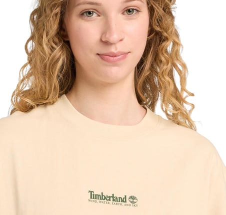 BC0YH352601-R Timberland Short Sleeve &amp;#039;&amp;#039;Triple Tree&amp;#039;&amp;#039; Graphic Tee Erkek T-Shirt Krem