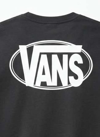Vans VN000XCGBLK1 OVAL LOGO LOOSE SS TEE Siyah Yuvarlak Yaka Normal Desenli Erkek T-Shirt