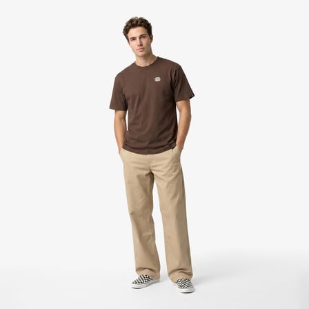 Vans Oval Logo Loose Erkek Kahverengi T-Shirt