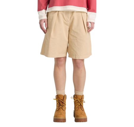 B0A442FY941-R Timberland Cotton Linen Bermuda Kadın Şort Ve Kapri Krem