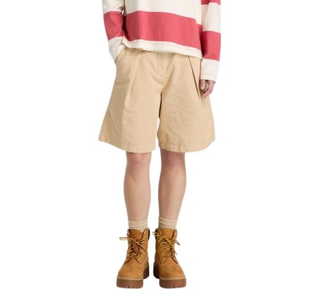 B0A442FY941-R Timberland Cotton Linen Bermuda Kadın Şort Ve Kapri Krem