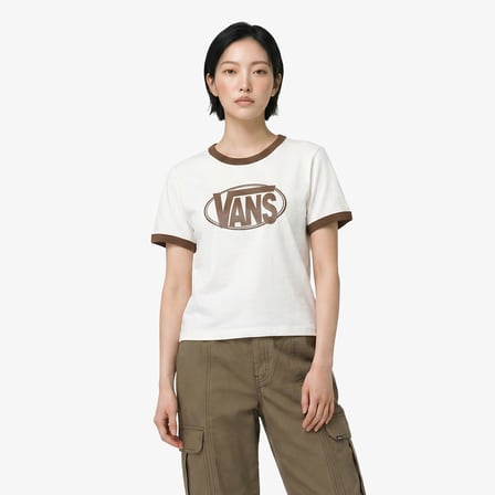 Vans Center Chest Ringer  Kadın Beyaz T-Shirt