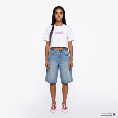 Vans Y2K Boho Relax Crop Kadın Beyaz T-Shirt